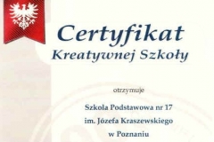 Certyfikat Kreatywnej Szkoły